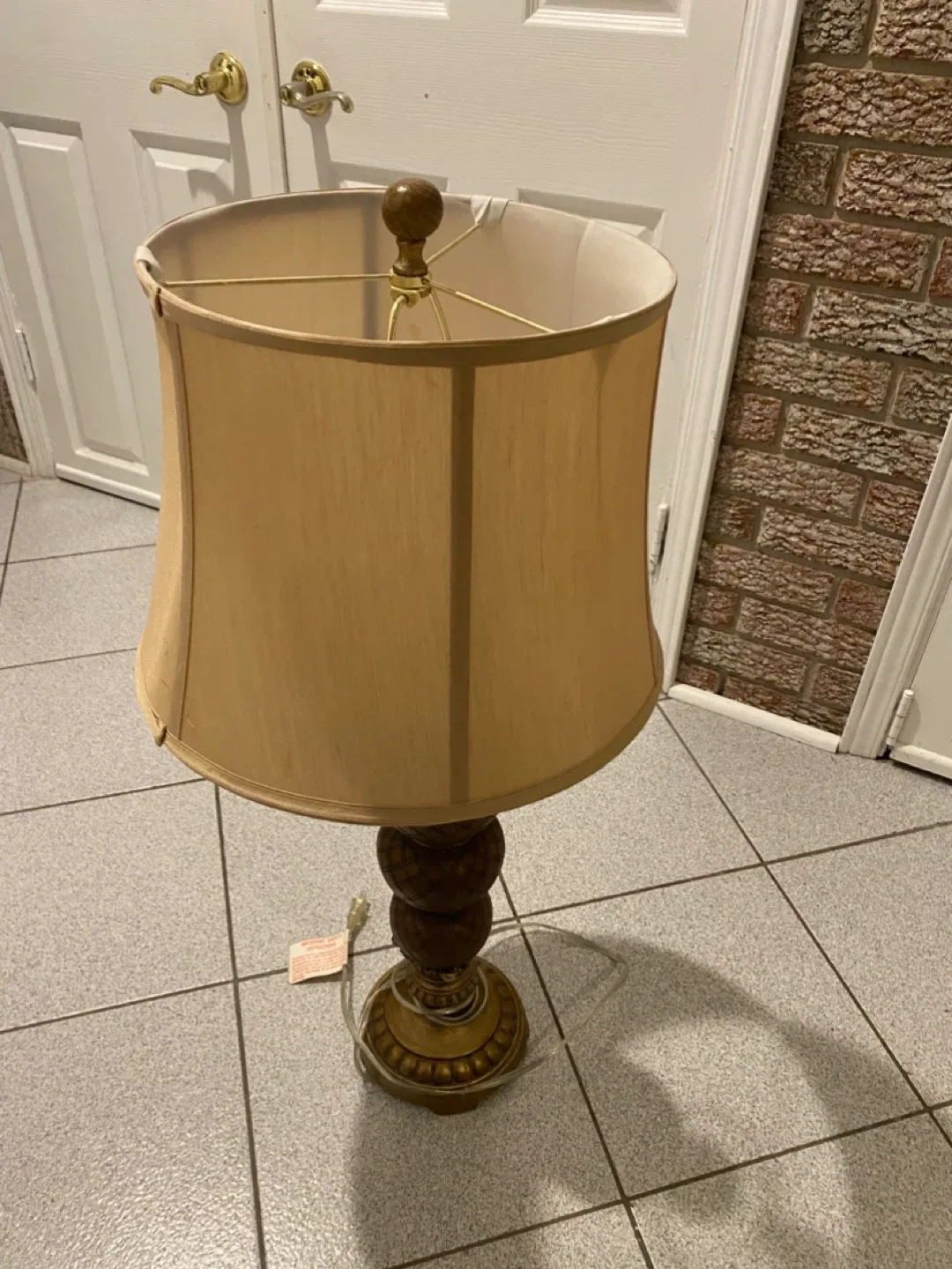 Table Lamp with Beige Shade