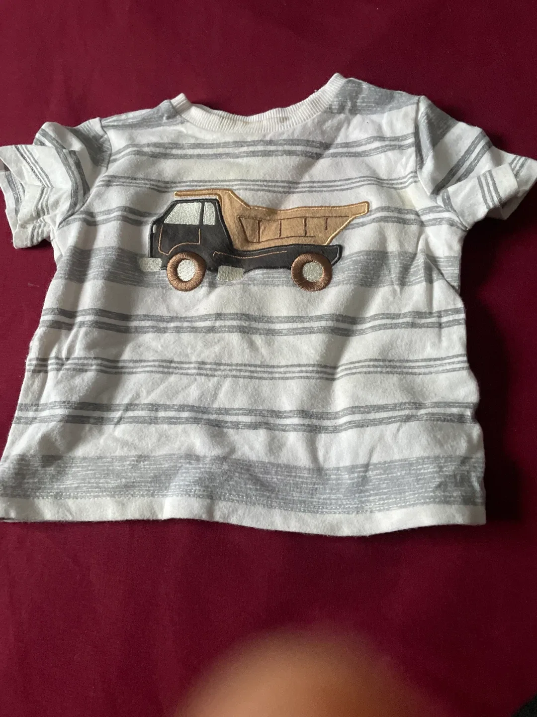 Striped Kids T-Shirt with Truck Design#Cleanout