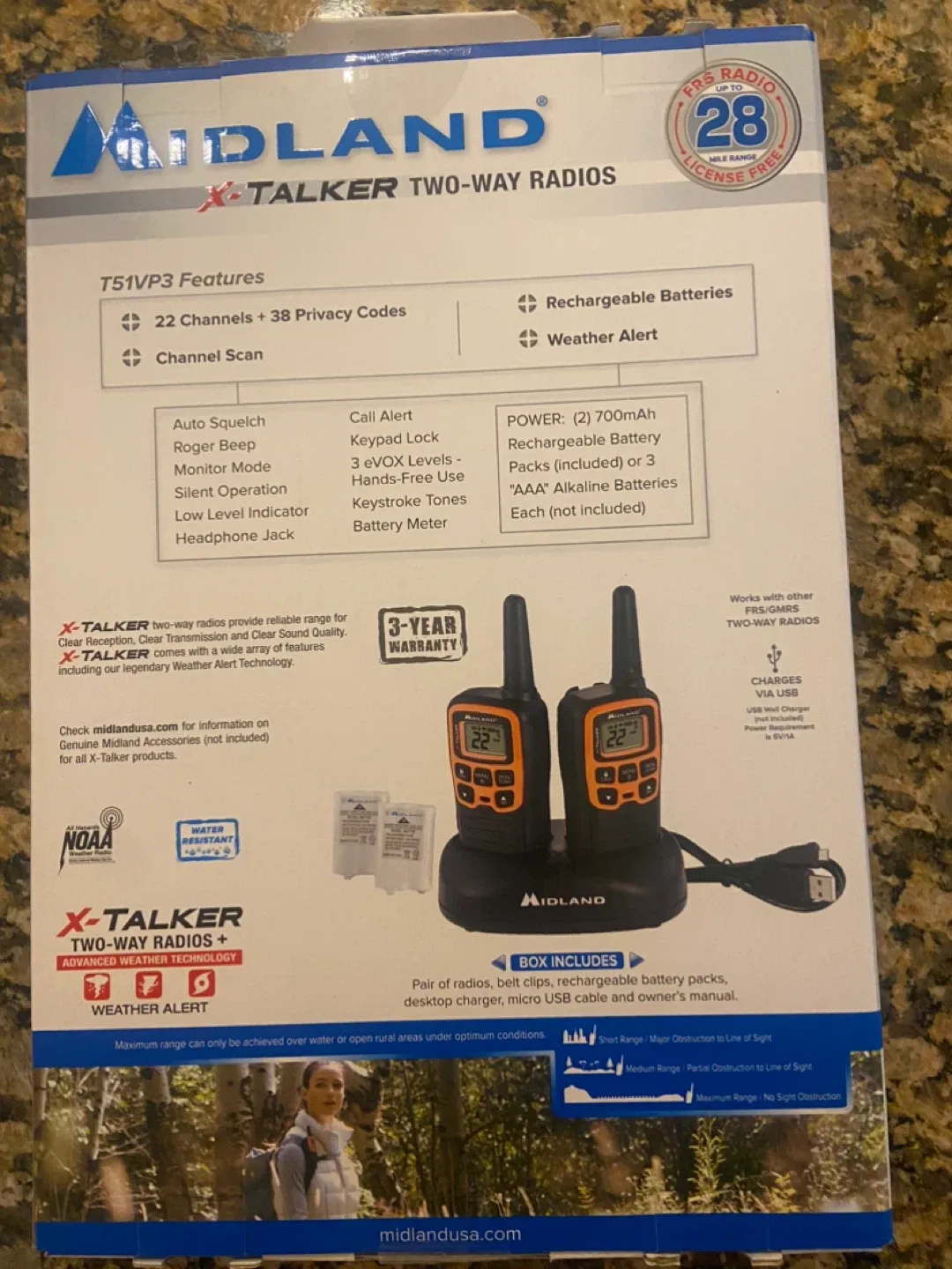 Midland X-Talker T51VP3 Two-Way Radios - New in Box image indicator(2)
