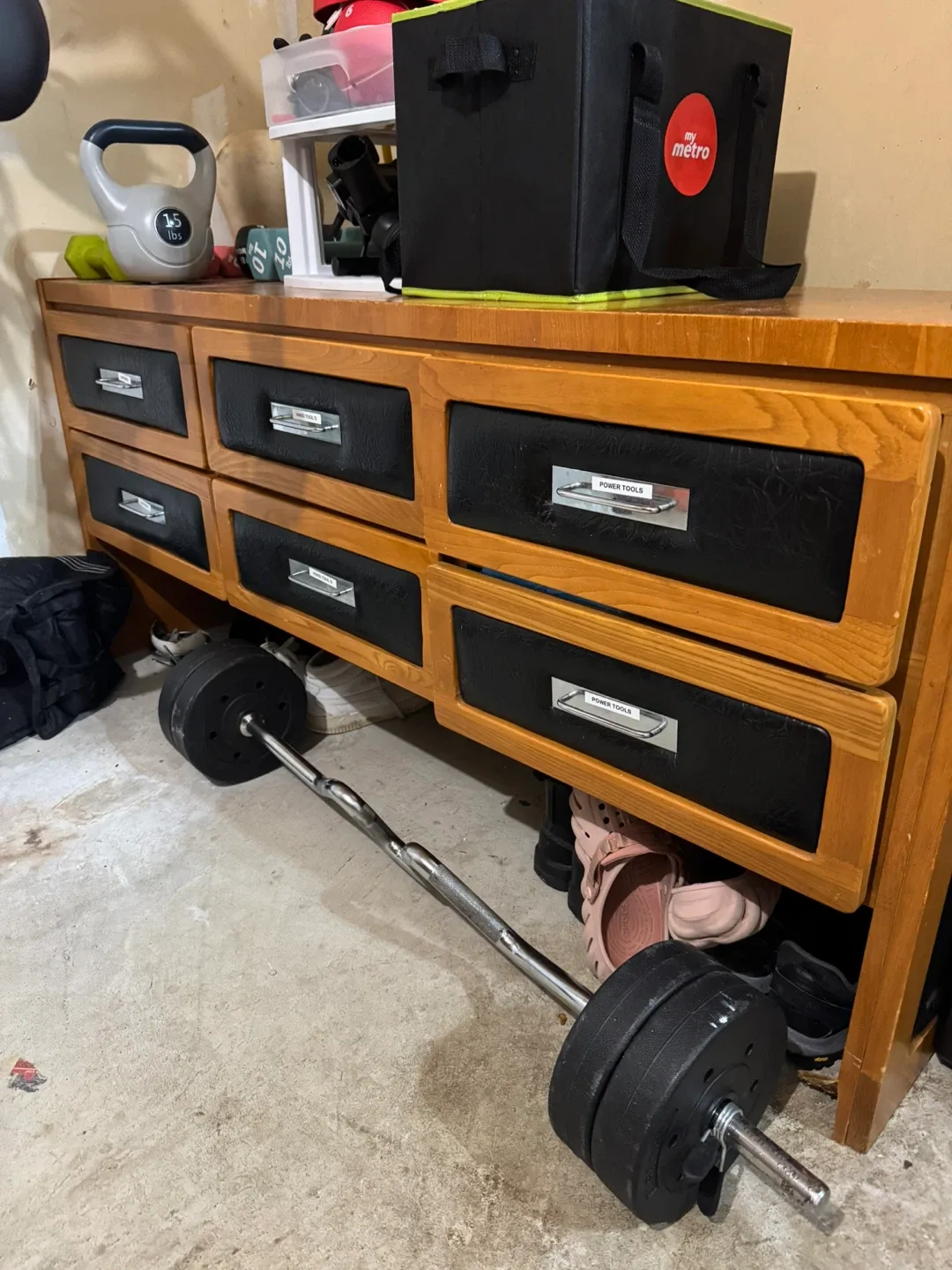 Wooden Dresser with Black Drawers image indicator(4)