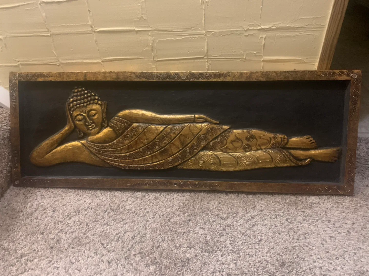 Reclining Buddha Wall Art - Gold & Black