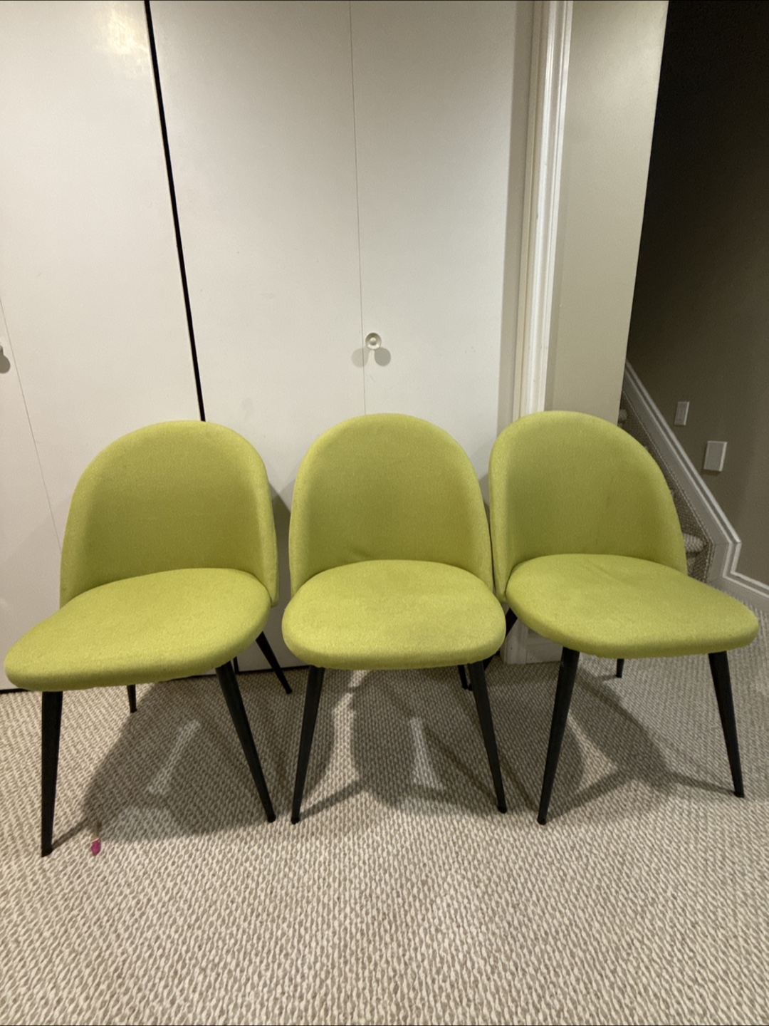 Set of 3 Green Dining Chairs - photo 2