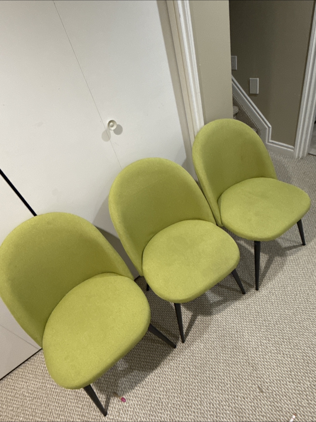 Set of 3 Green Dining Chairs - photo 3