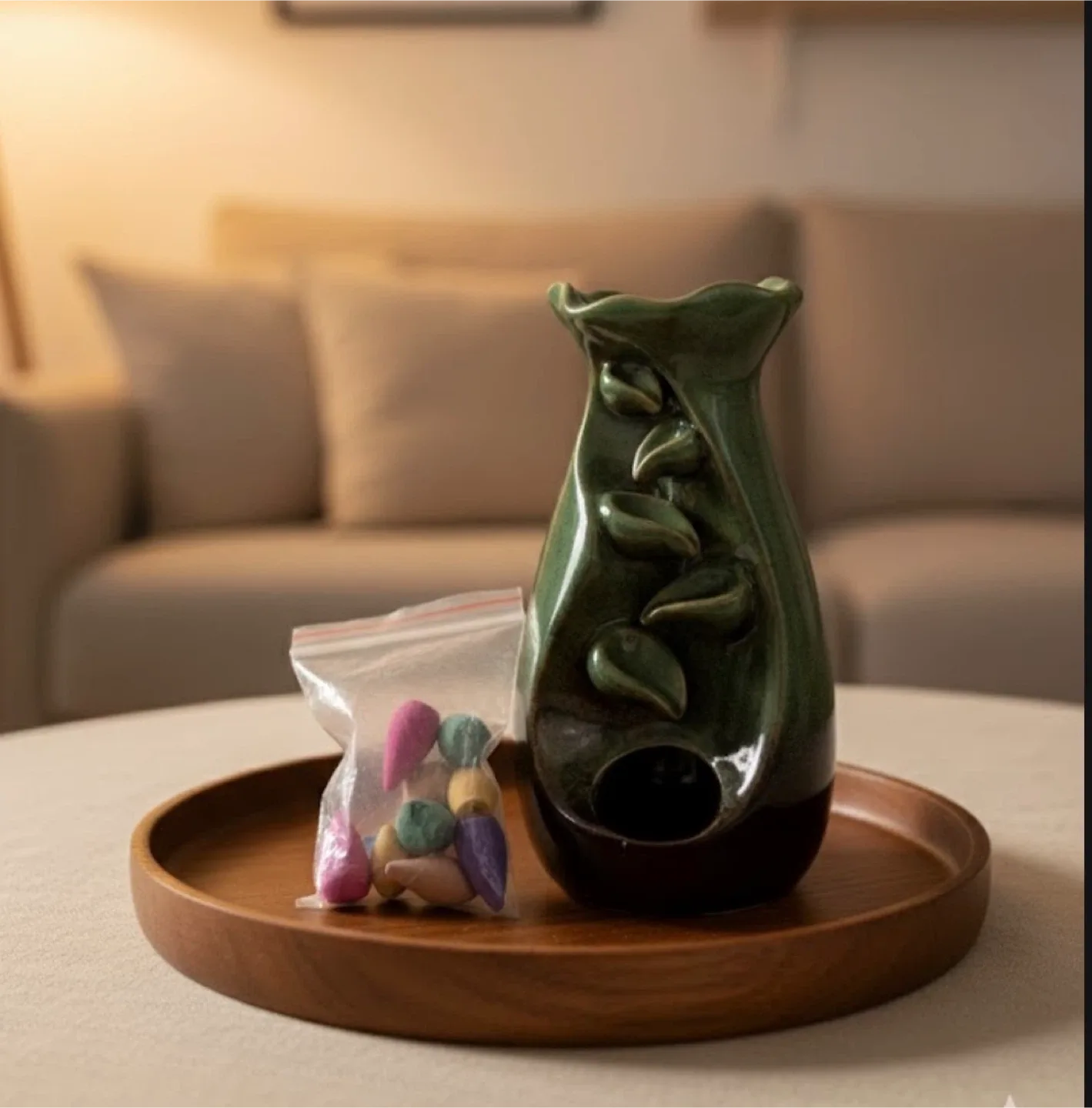 Ceramic Waterfall Incense Burner