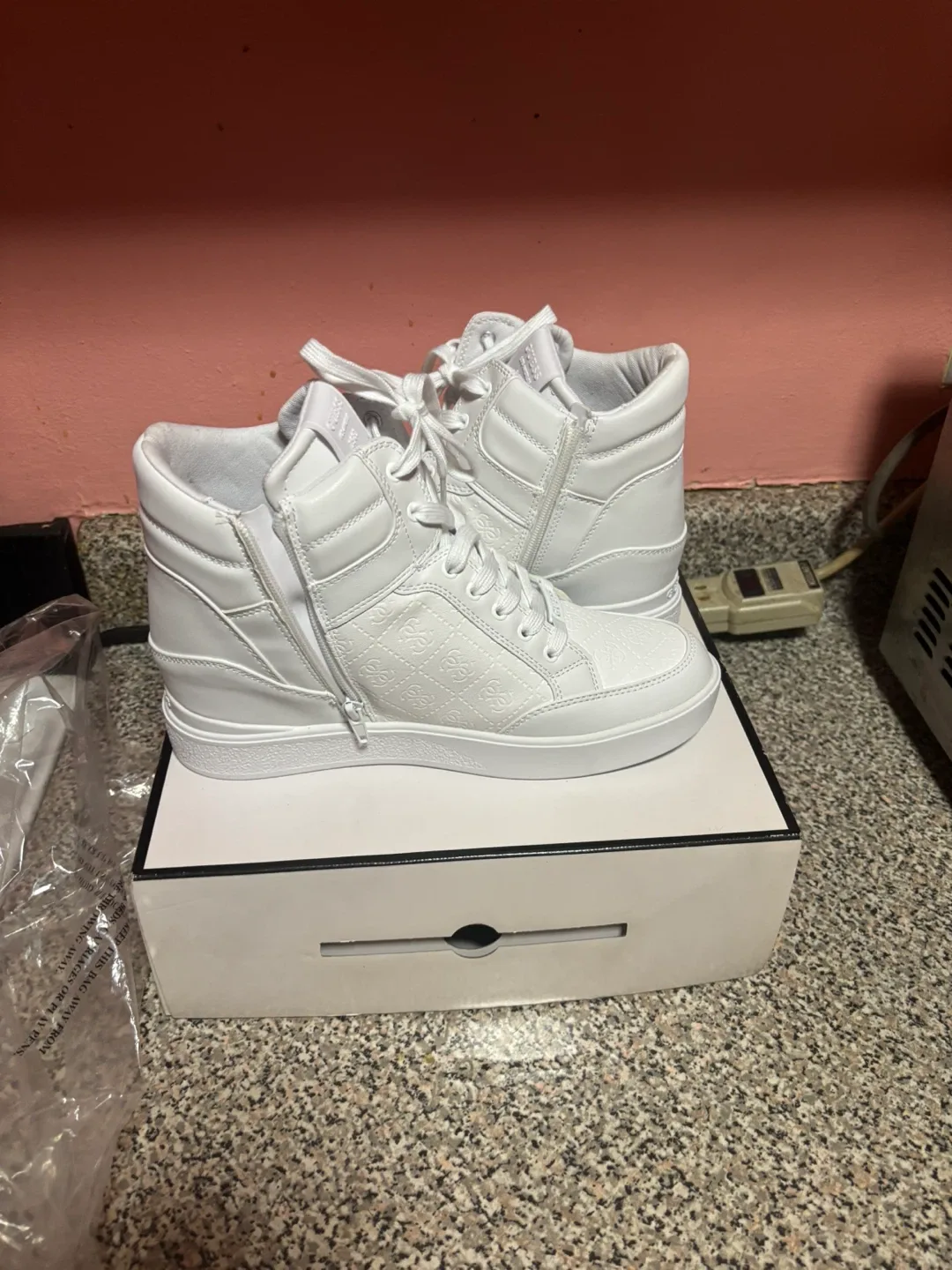 Guess Los Angeles White High Top Sneakers