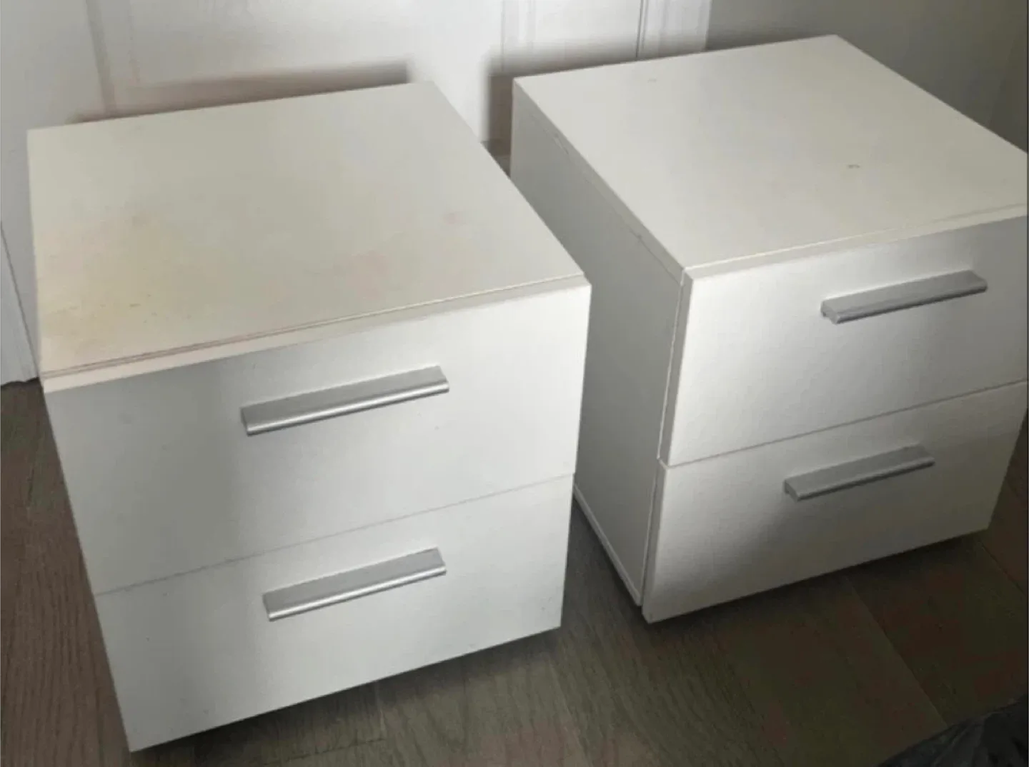 Pair of White 2-Drawer Nightstands image indicator(2)