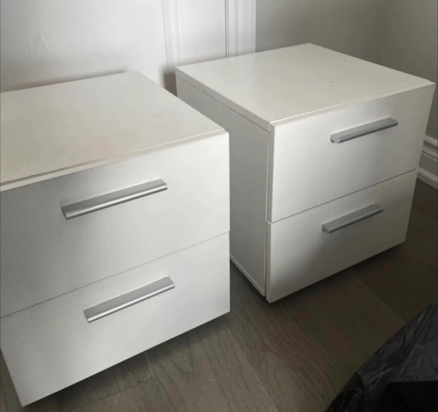 Pair of White 2-Drawer Nightstands image indicator(3)