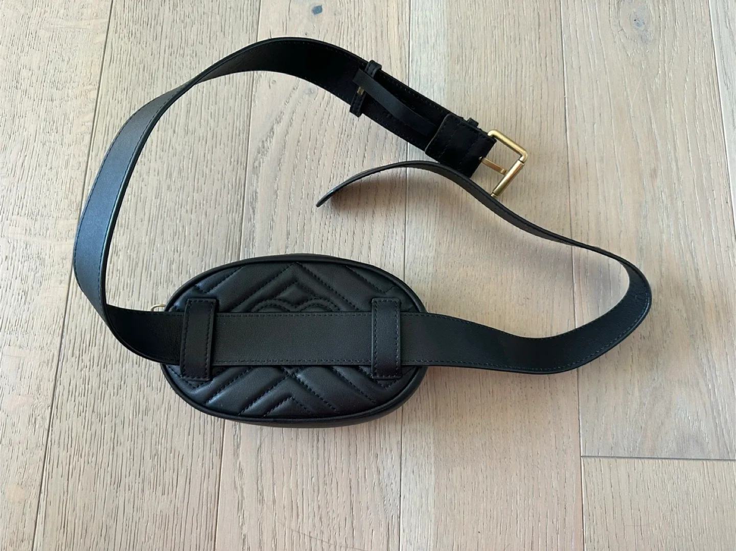 Gucci * inspired * black quilted leather belt bag image indicator(6)