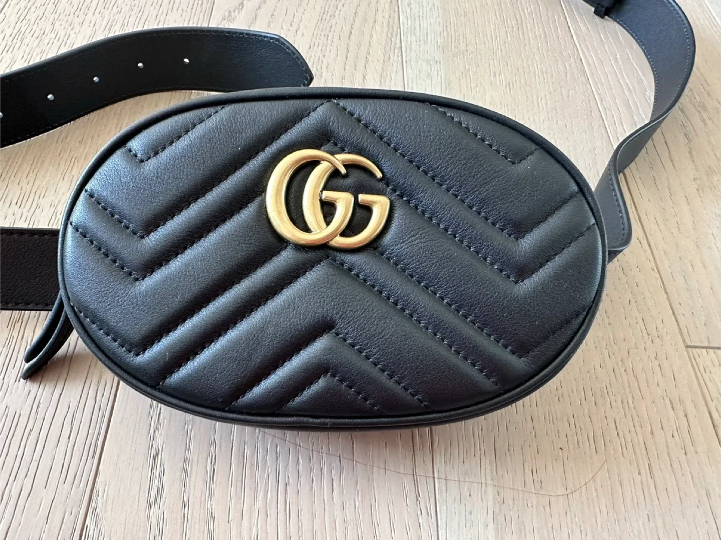 Gucci * inspired * black quilted leather belt bag image indicator(5)