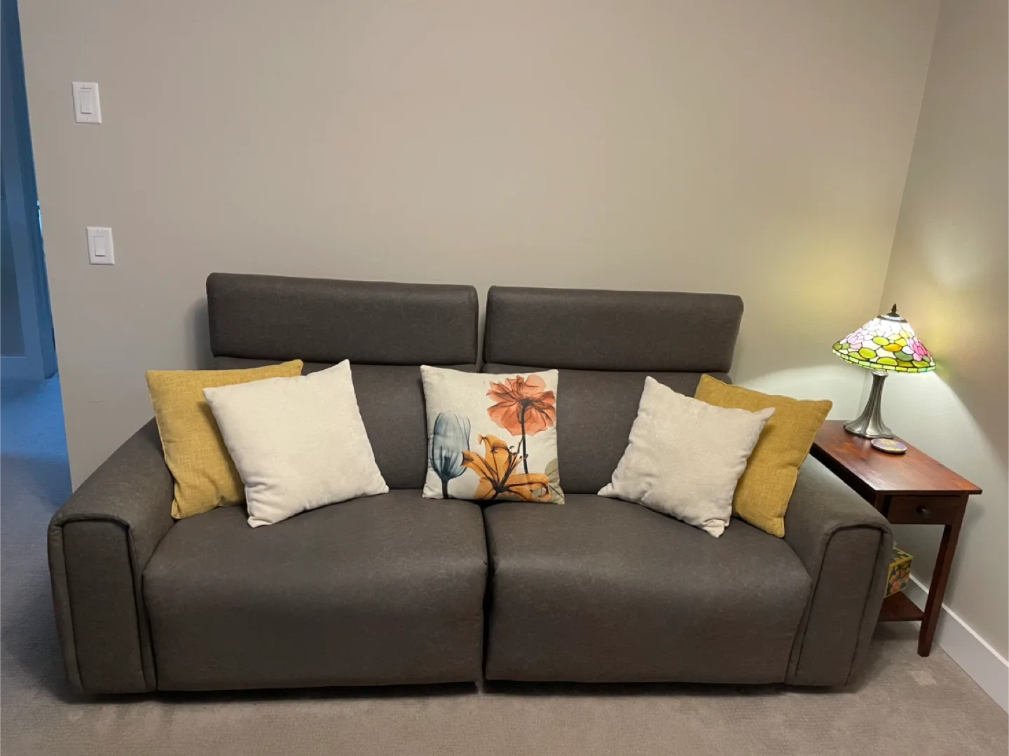 Brown Reclining Loveseat Sofa