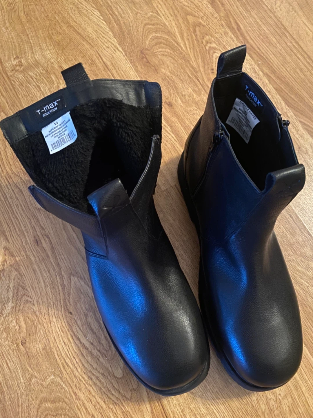 T-max Insulation Black Leather Boots - Size 13 - photo 3