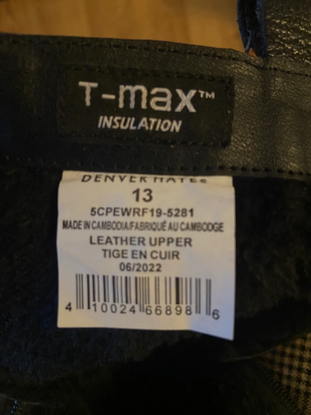 T-max Insulation Black Leather Boots - Size 13 - photo 2