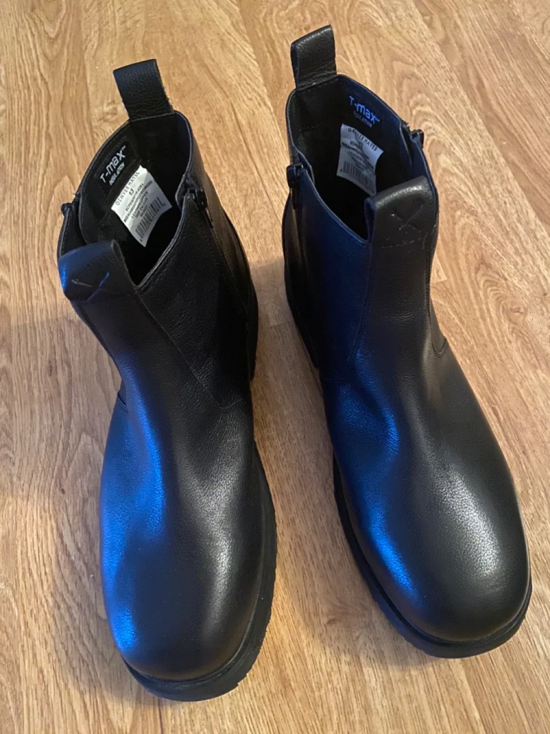 T-max Insulation Black Leather Boots - Size 13