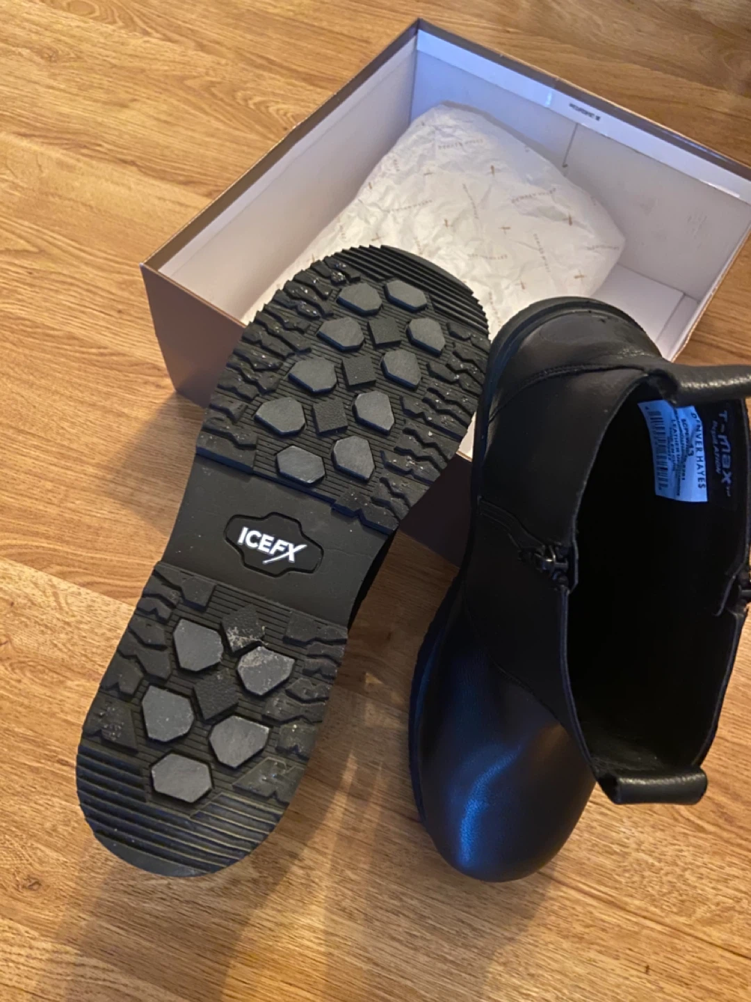 T-max Insulation Black Leather Boots - Size 13 - photo 5