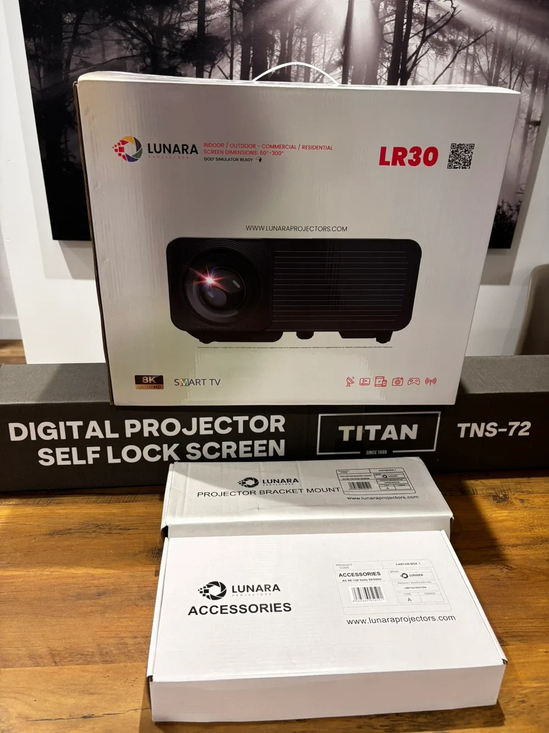 Projecteur + Écran 72’’ – Ensemble Cinéma Maison – Neuf