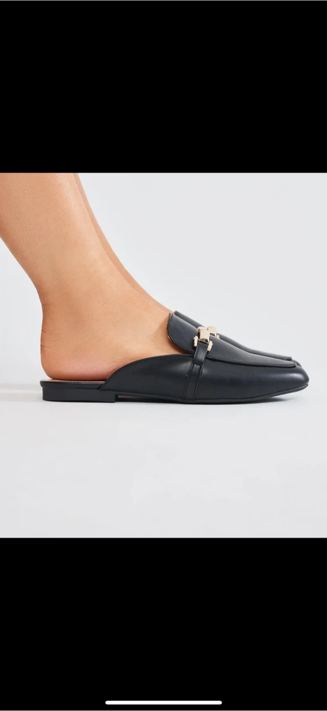 Black Mules with Gold Detail - photo 2