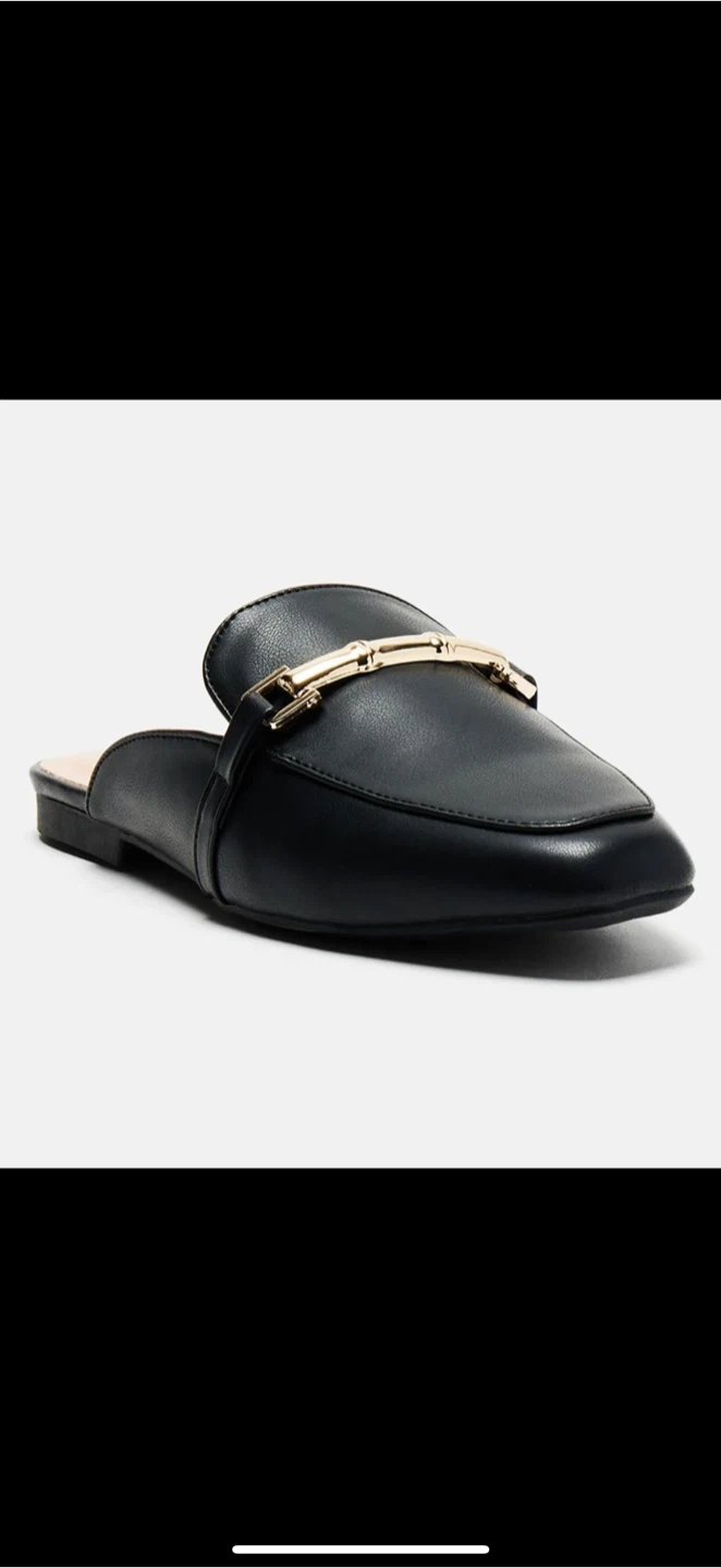 Black Mules with Gold Detail - photo 3