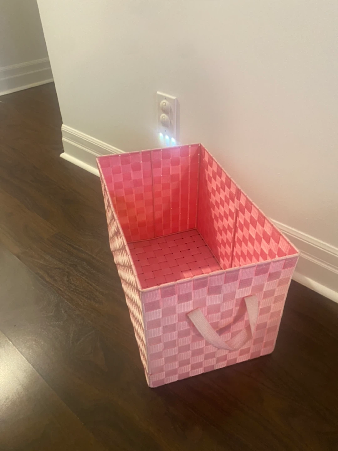 Pink Woven Storage Basket