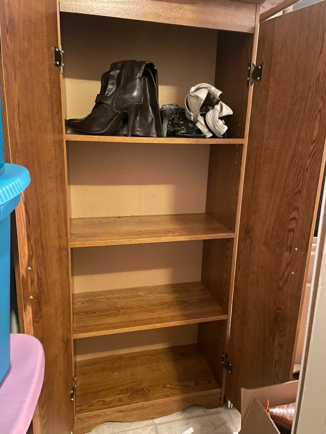 Wooden Wardrobe with Shelves