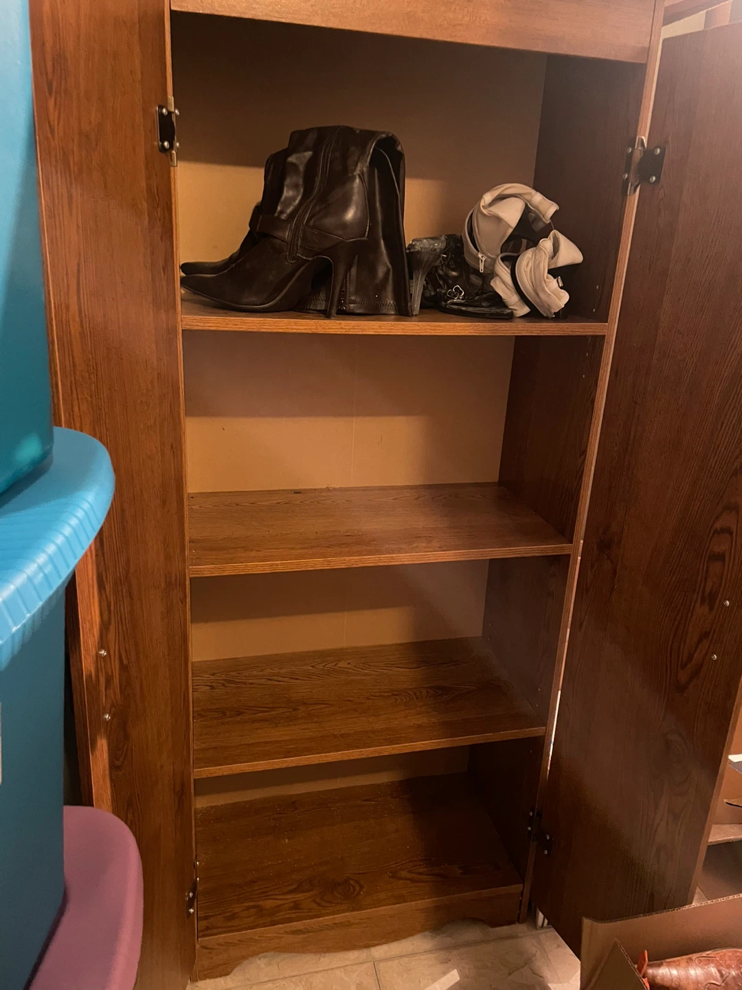 Wooden Wardrobe with Shelves - photo 2
