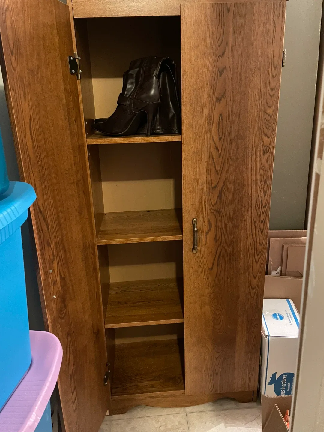 Wooden Wardrobe with Shelves image indicator(4)