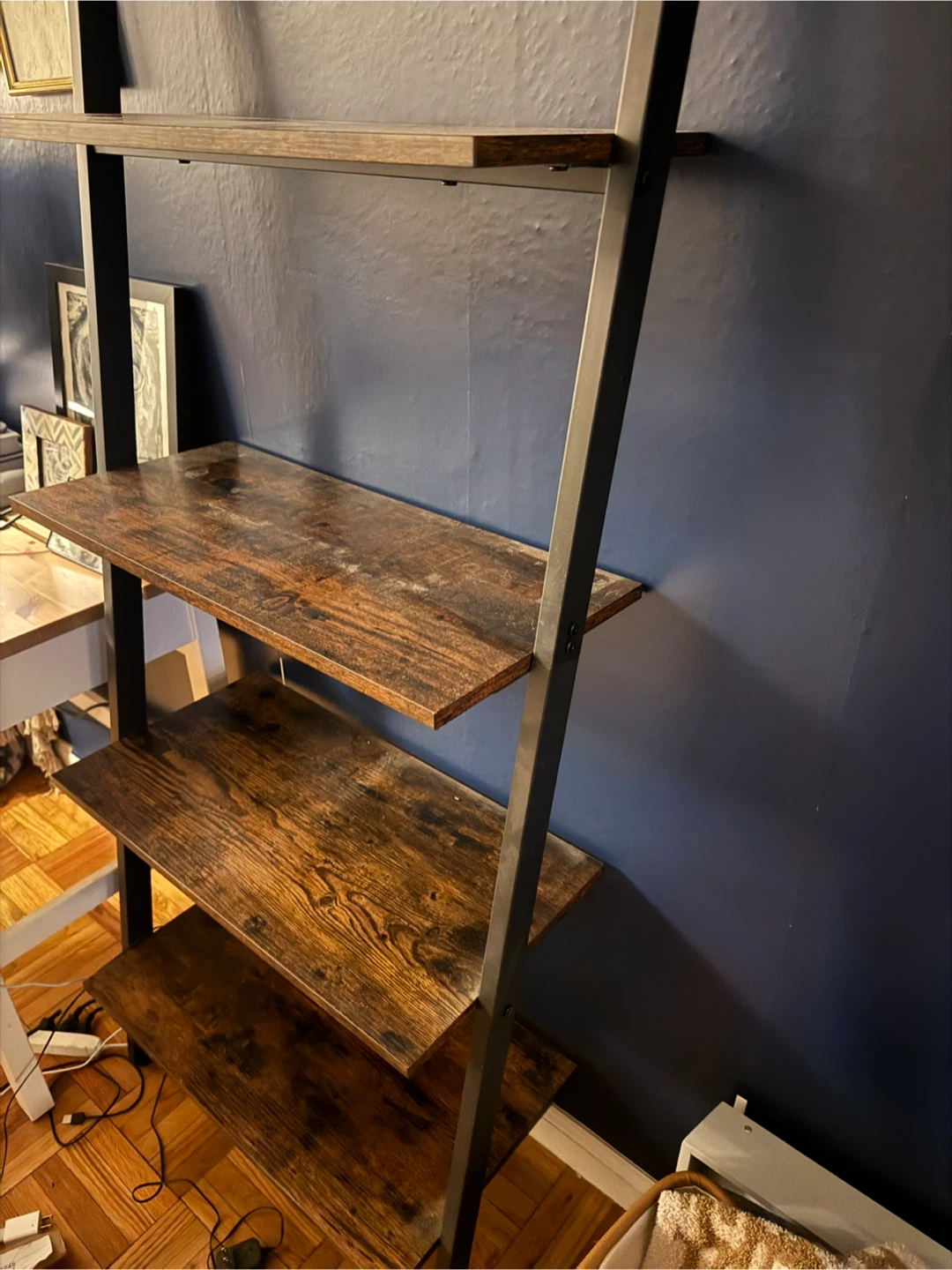 Industrial Style Ladder Shelf - Brown and black metal - photo 4