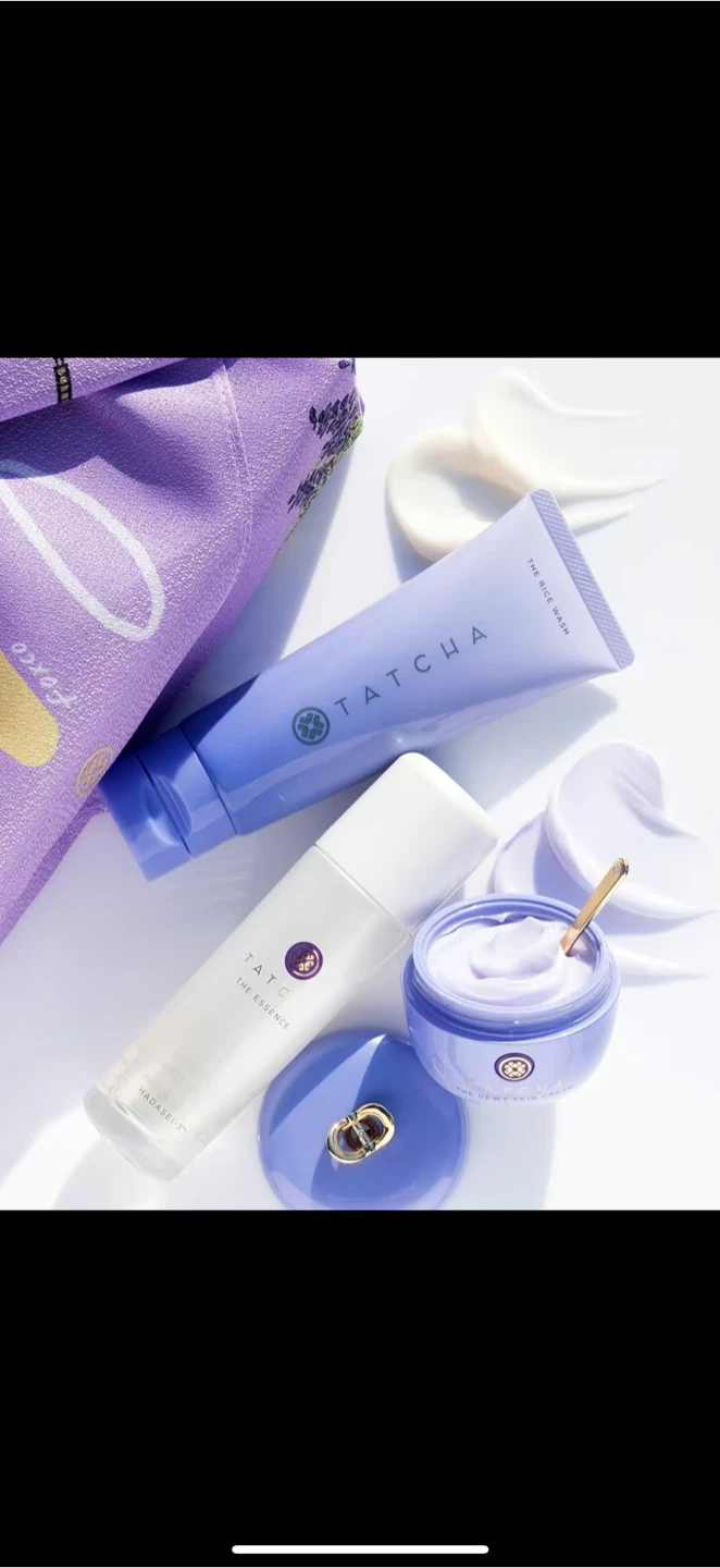 Tatcha Skincare Set - The Rice Wash, Dewy Cream, Essence