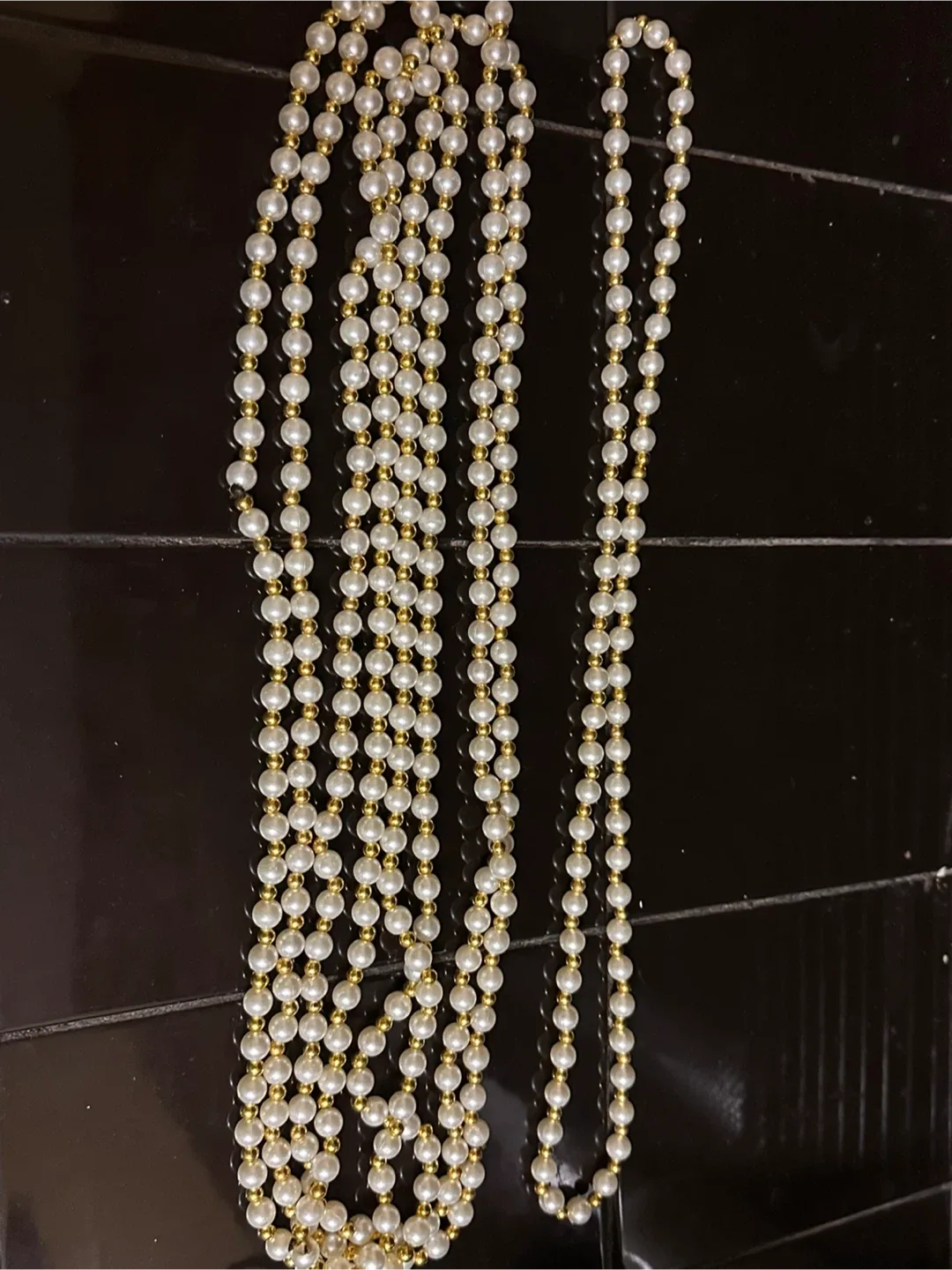 Pearl and Gold Beaded Necklace