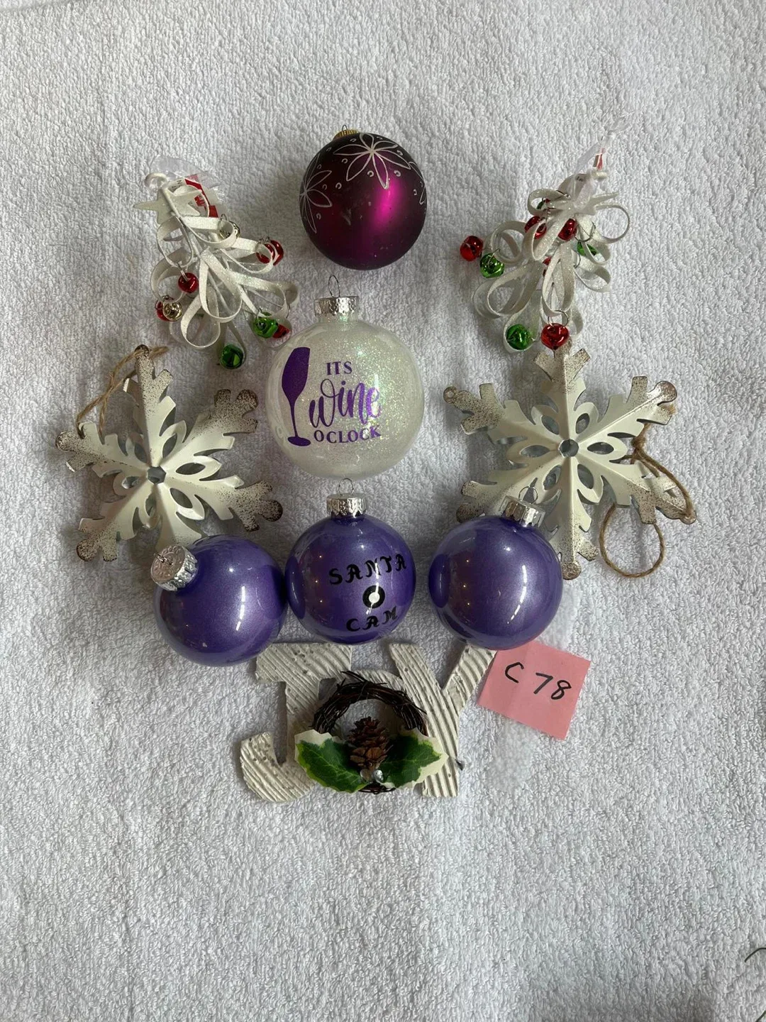 Christmas Ornaments - Purple & White
