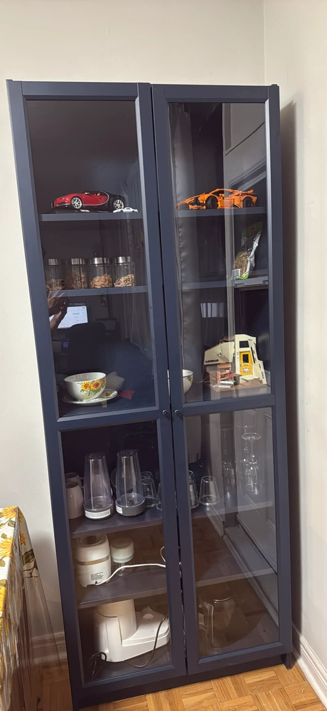 IKEA Billy/Oxberg Bookcase with Glass Doors