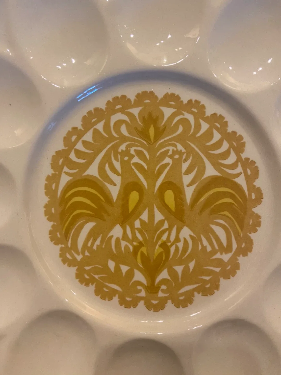 Vintage Egg Plate with Rooster Design image indicator(2)