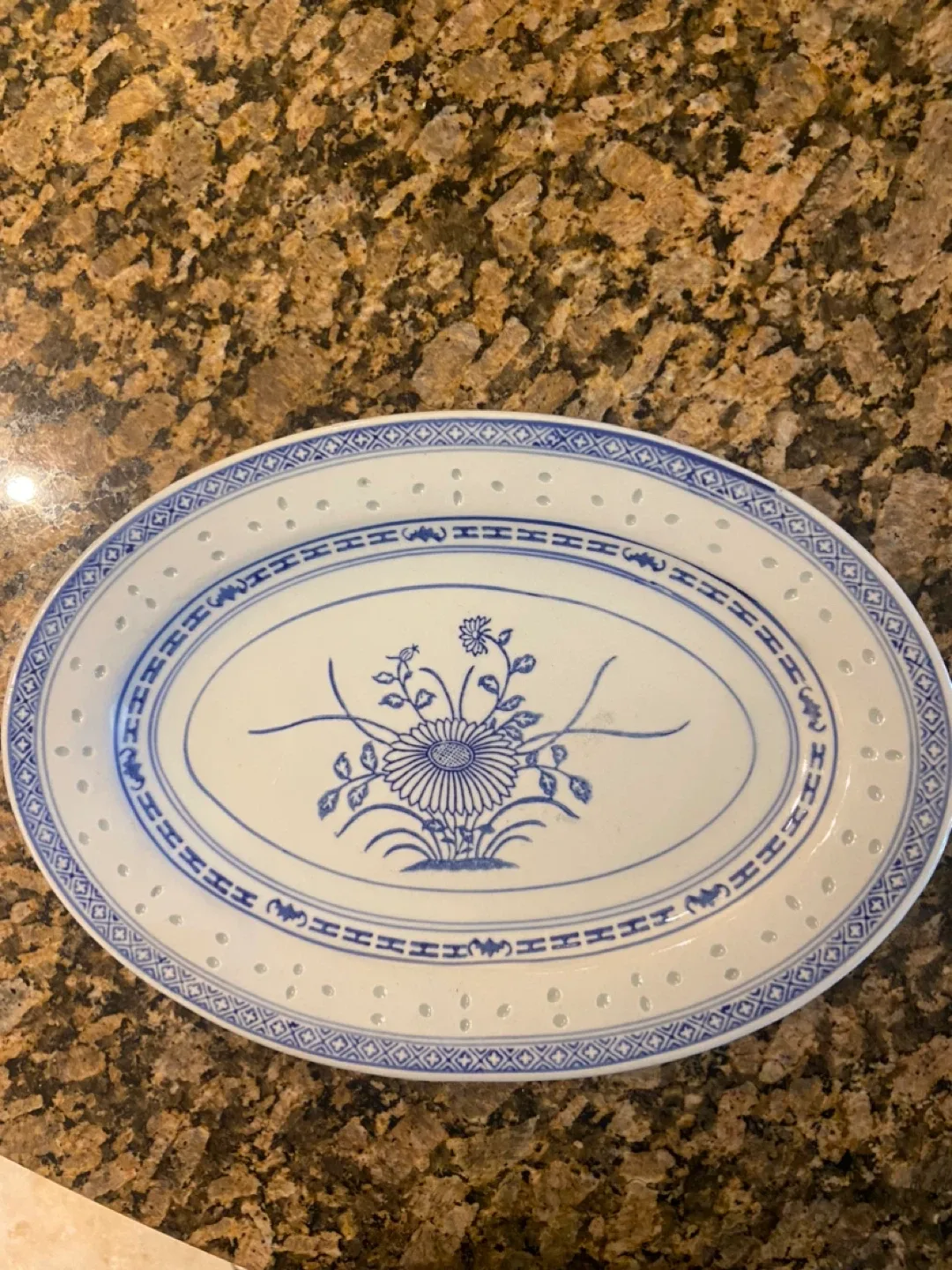 Vintage Chinese Oval Serving Plate