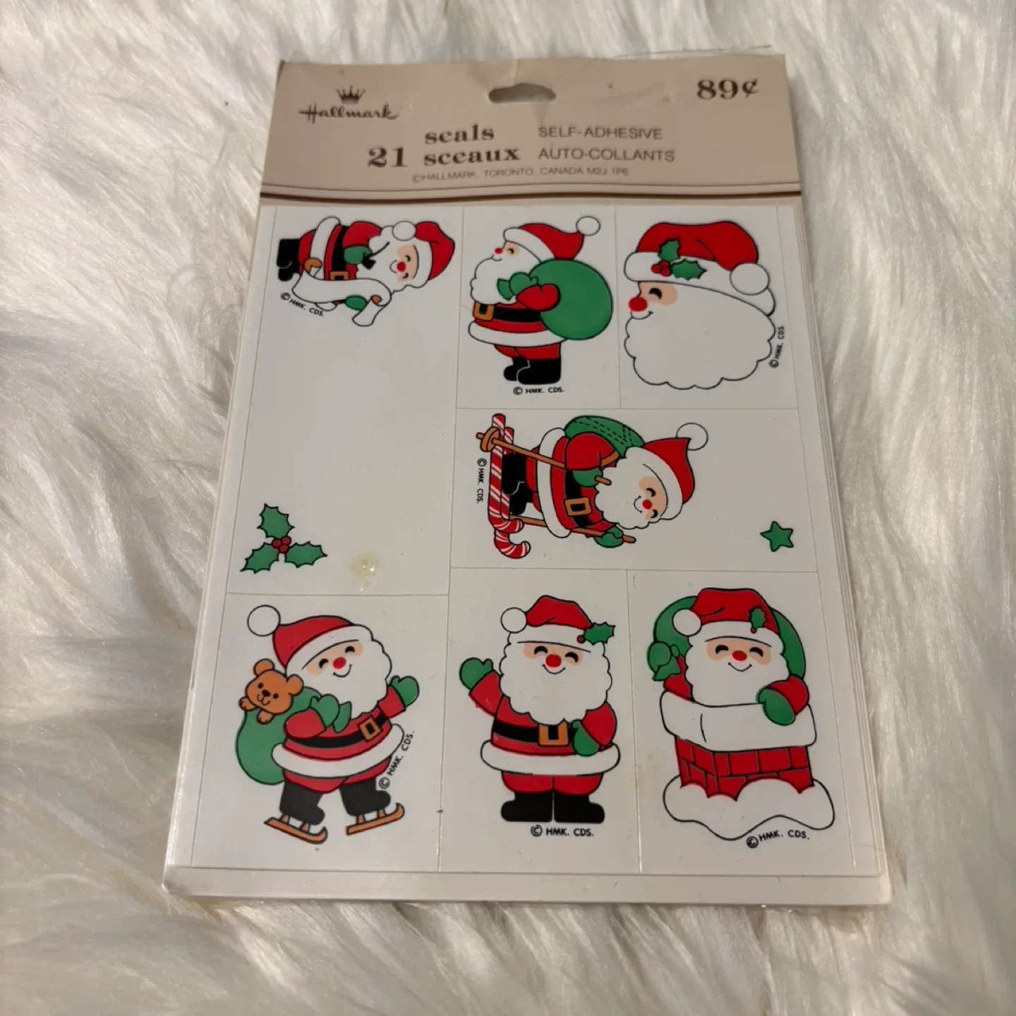 Vintage Hallmark Santa Stickers - New!
