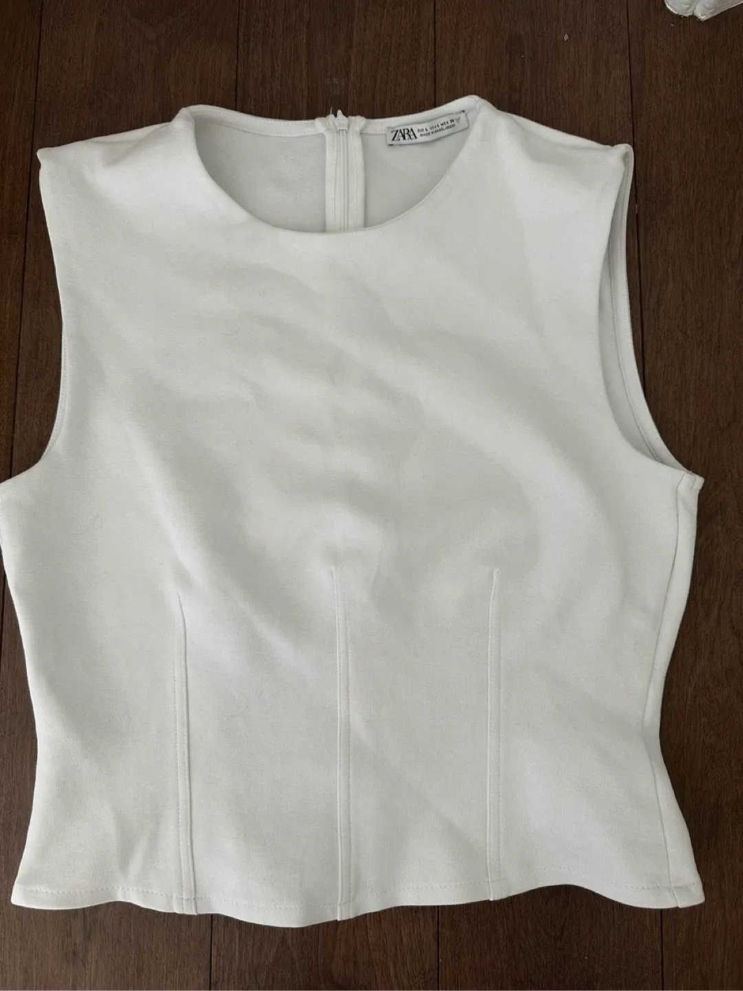 Zara White Sleeveless Top