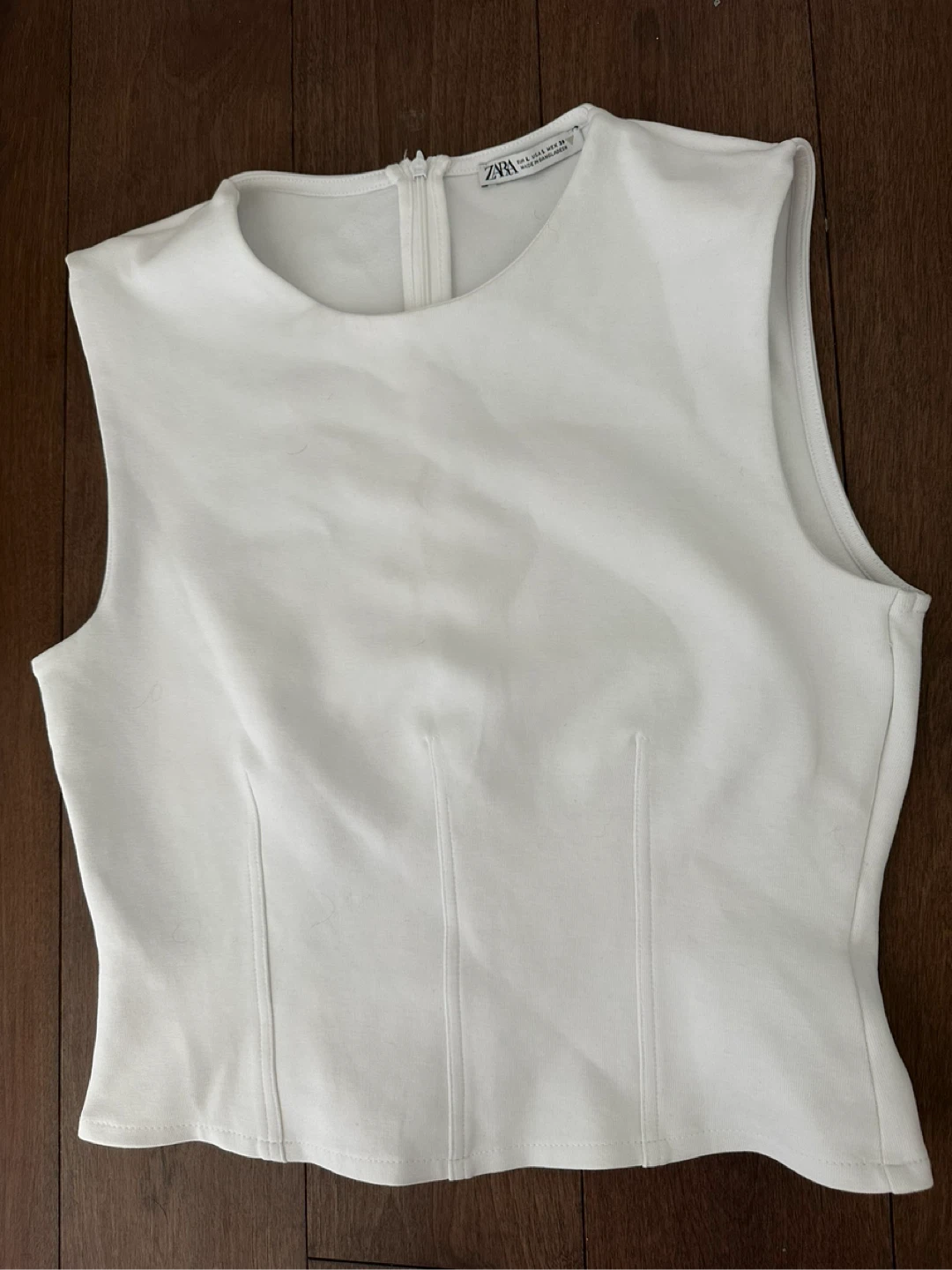 Zara White Sleeveless Top - photo 2