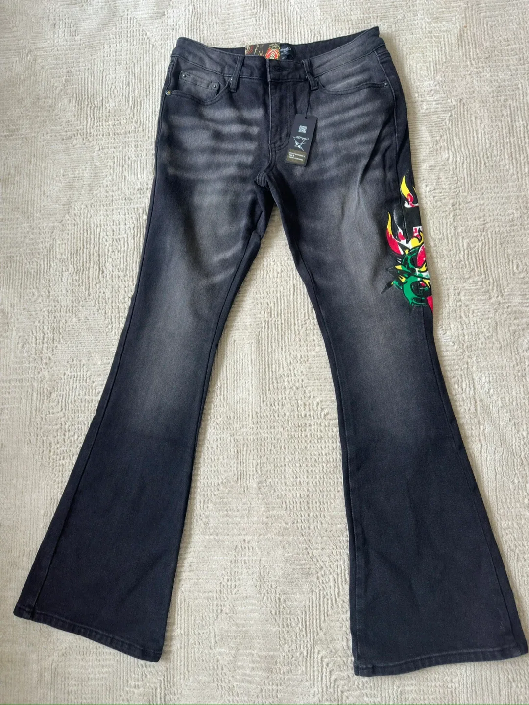 New Ed Hardy Flare Jeans, Size M