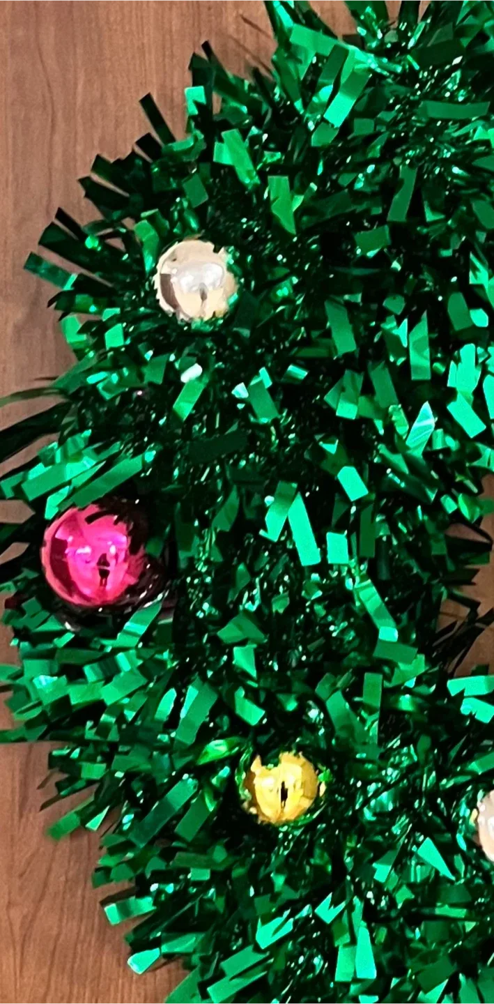 #Cleanout- Christmas Wreath - Green Tinsel with Ornaments image indicator(3)