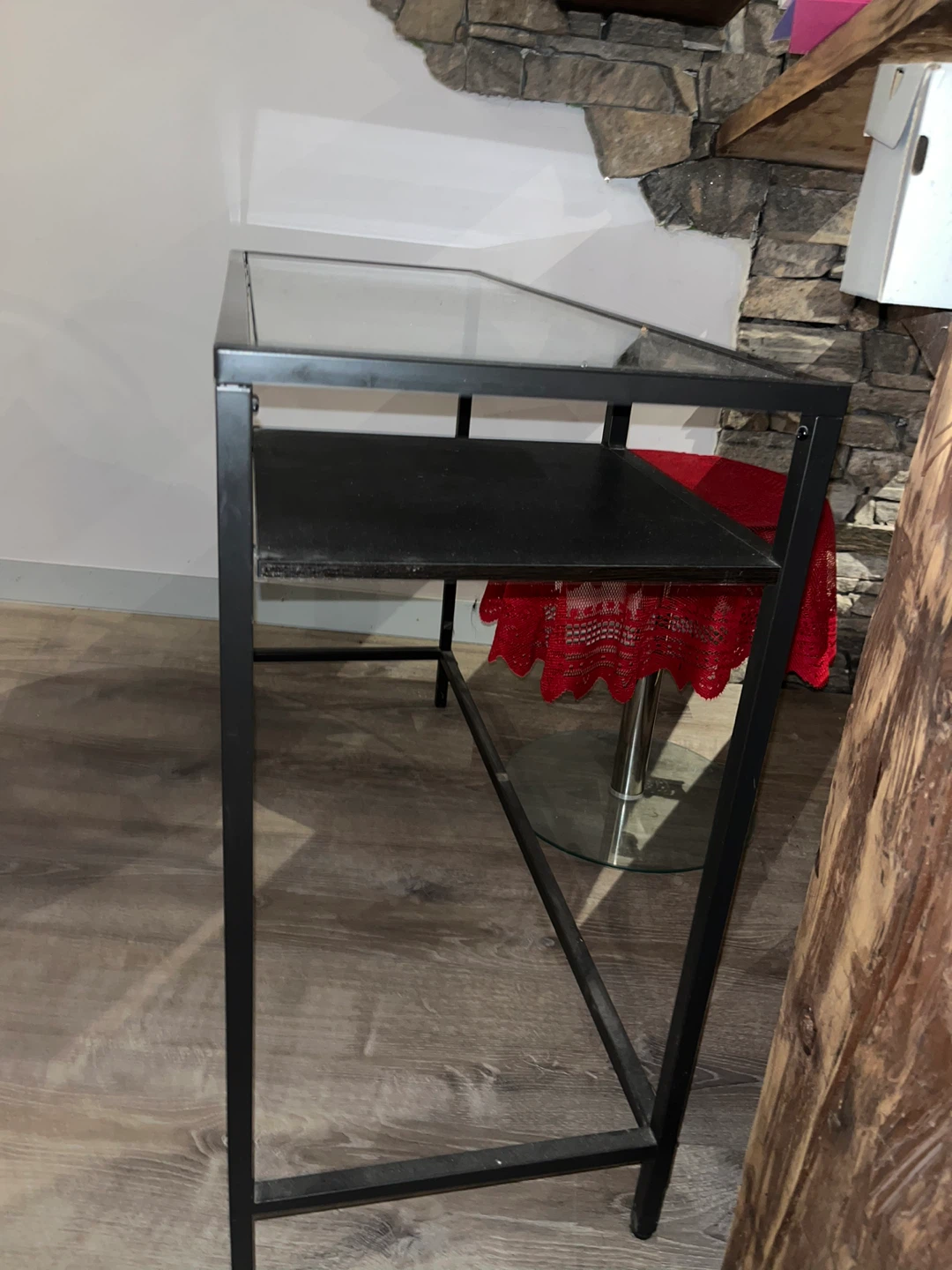 Black Metal & Glass Desk - photo 2