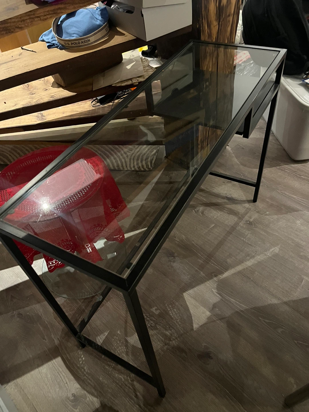 Black Metal & Glass Desk - photo 3