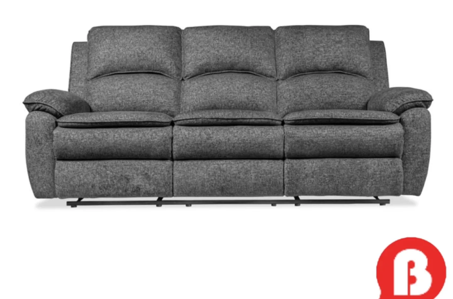 Grey Fabric Reclining Sofa