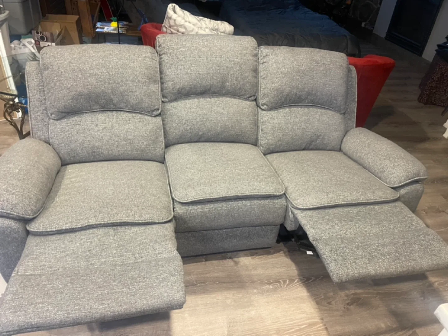 Grey Fabric Reclining Sofa image indicator(7)