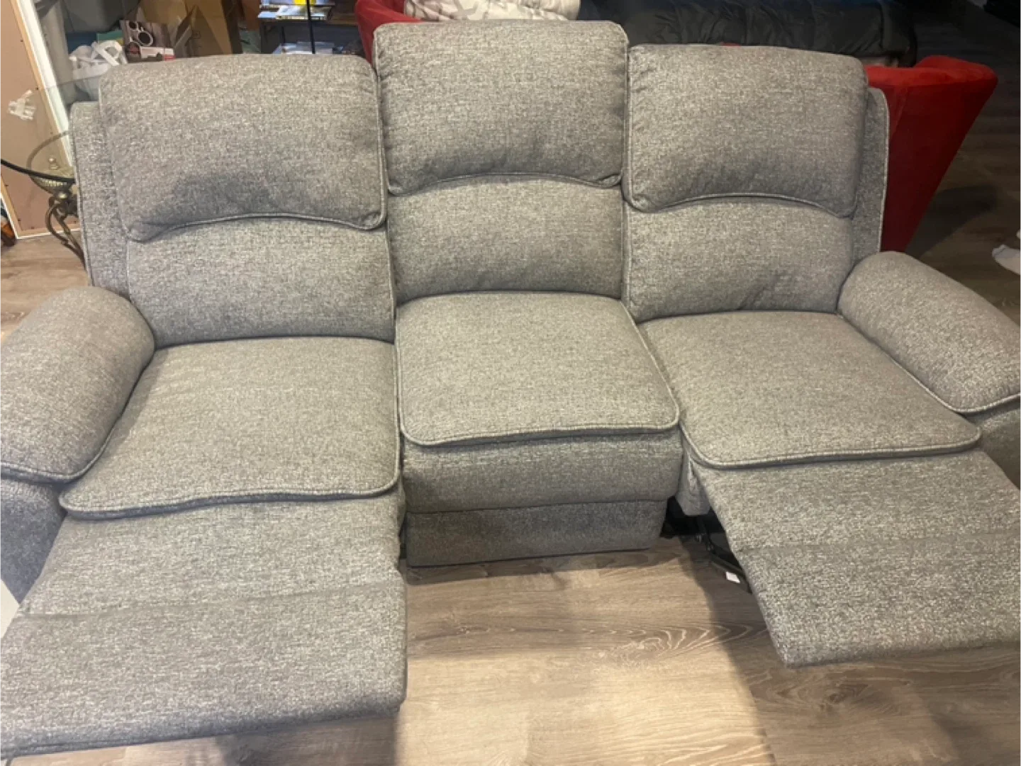 Grey Fabric Reclining Sofa image indicator(5)