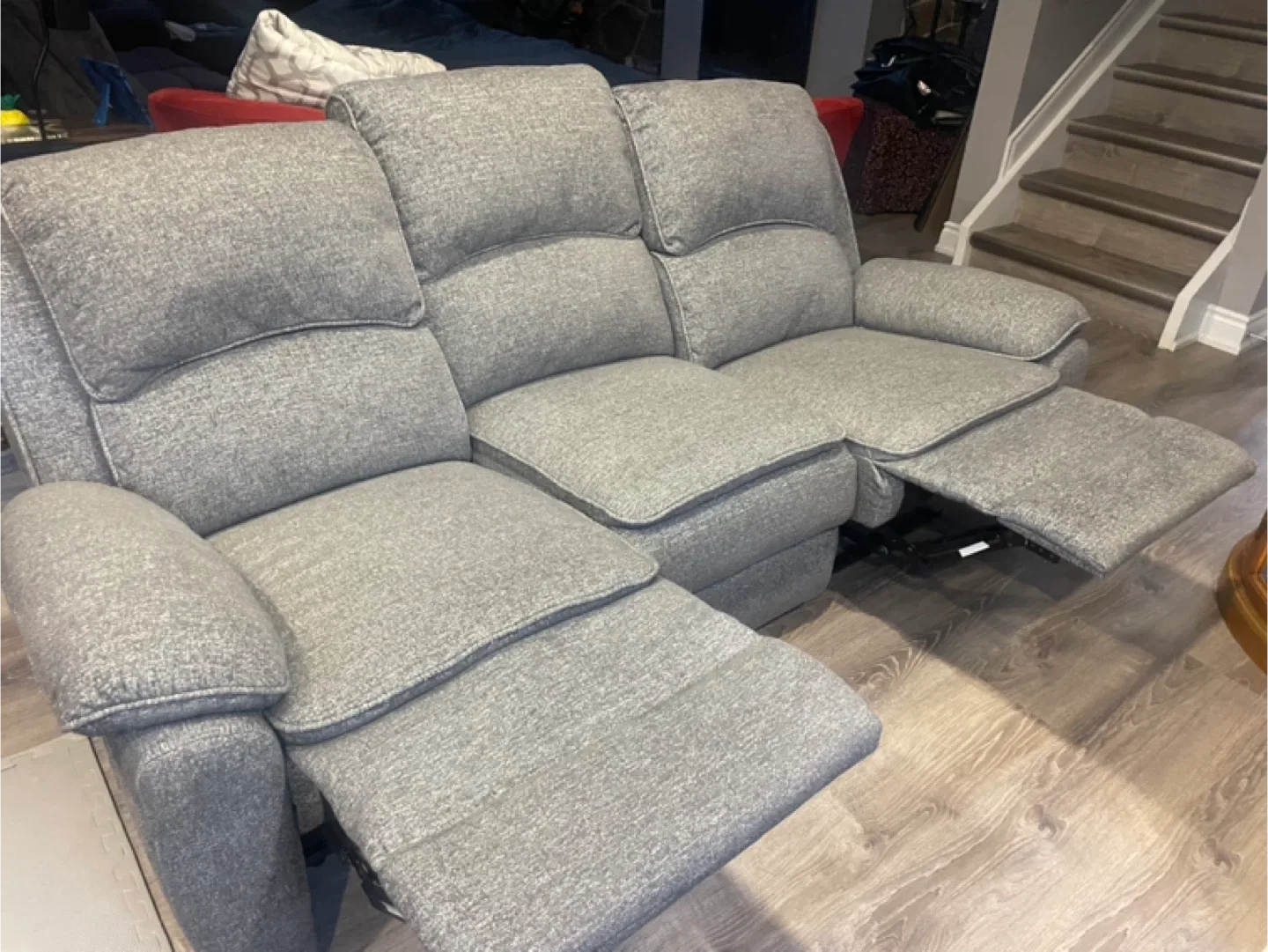 Grey Fabric Reclining Sofa image indicator(8)