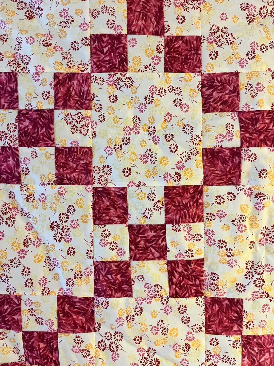 #Cleanout- Handmade Quilt - Floral & Checkered Pattern image indicator(2)