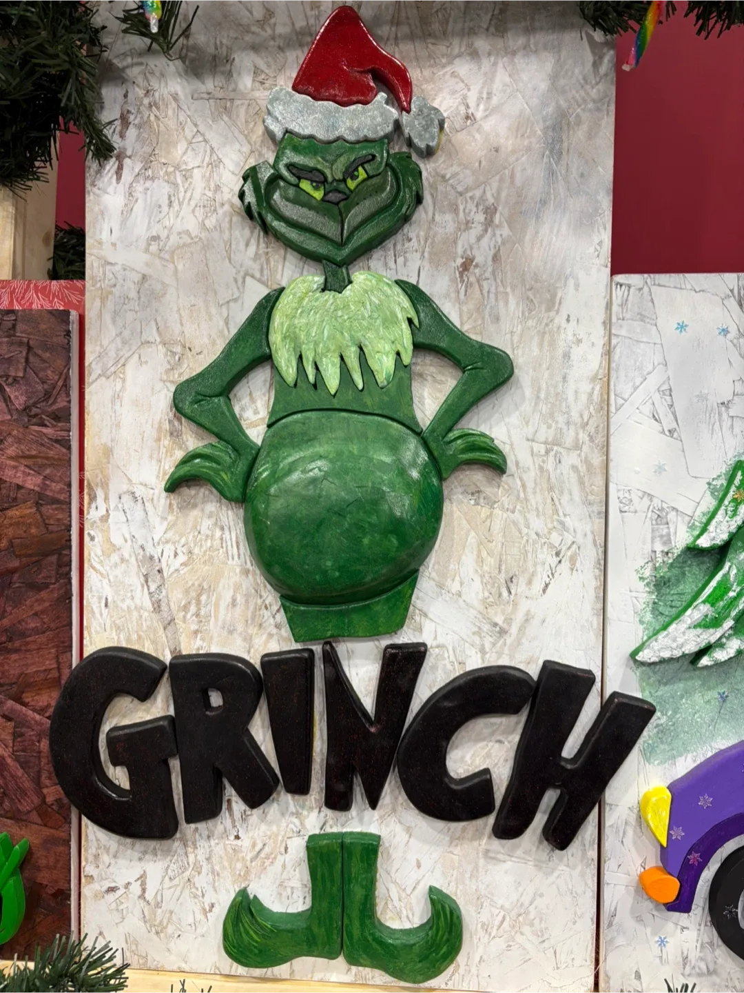 Grinch Wood Art handmade
