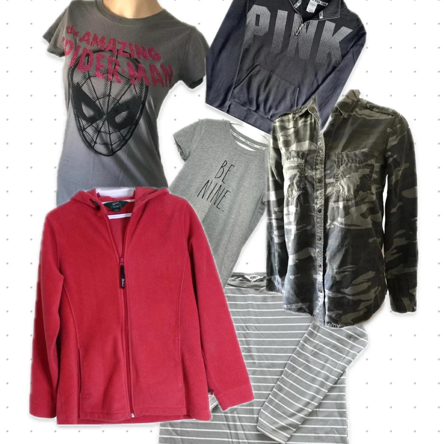 Mixed Clothing Lot - PINK, Marvel, Express, Woolrich - Size S