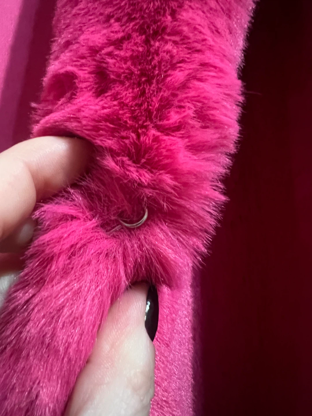 Faux Fur Coat - Hot Pink - photo 4