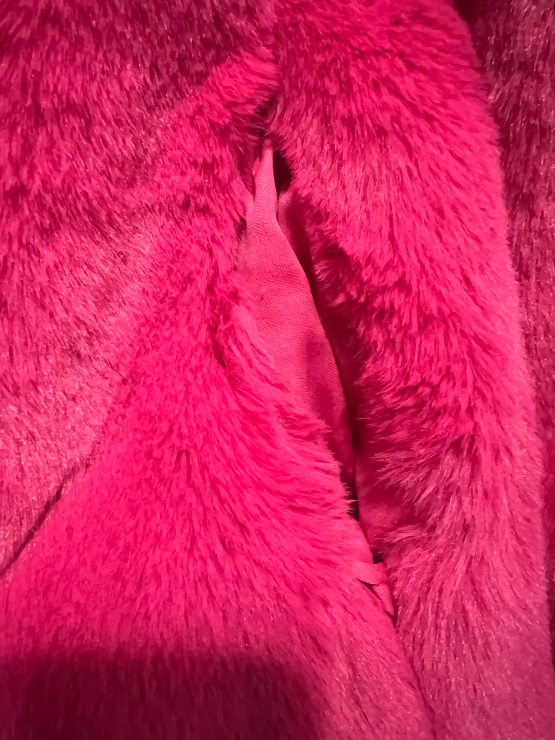 Faux Fur Coat - Hot Pink - photo 2