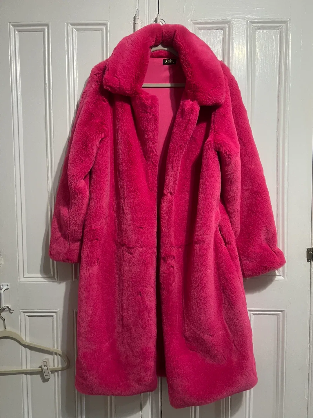 Faux Fur Coat - Hot Pink