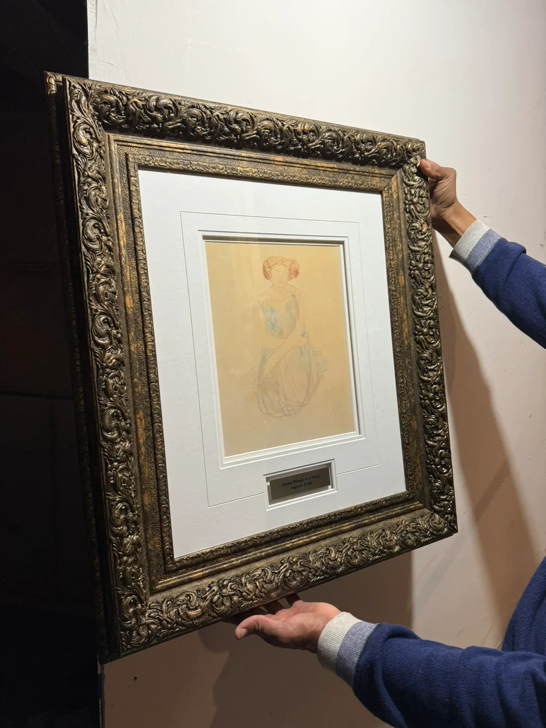 Seated Woman In A Dress Framed Print image indicator(4)